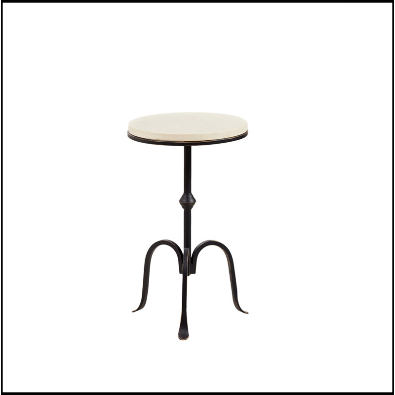 Unique Metal-Based Marble Accent Table