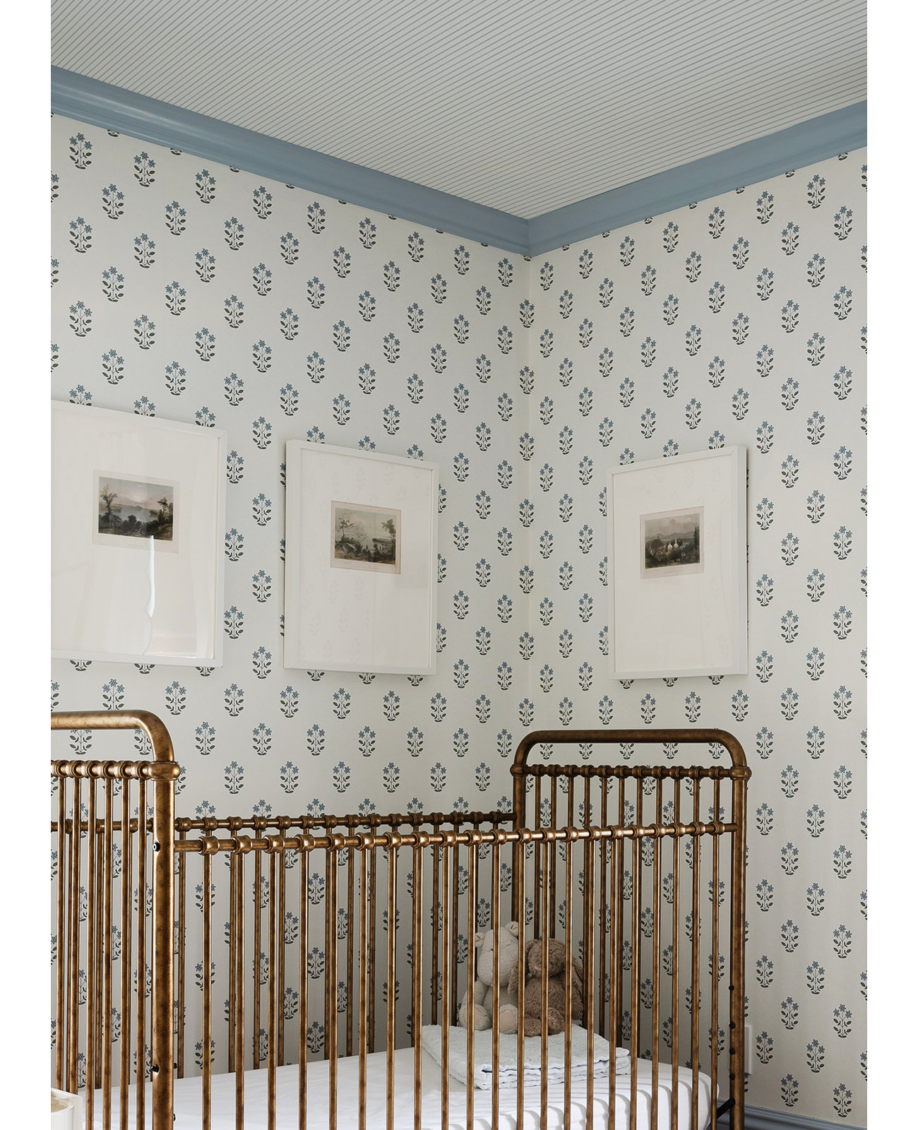 Oliver Striped Wallpaper, Light Blue
