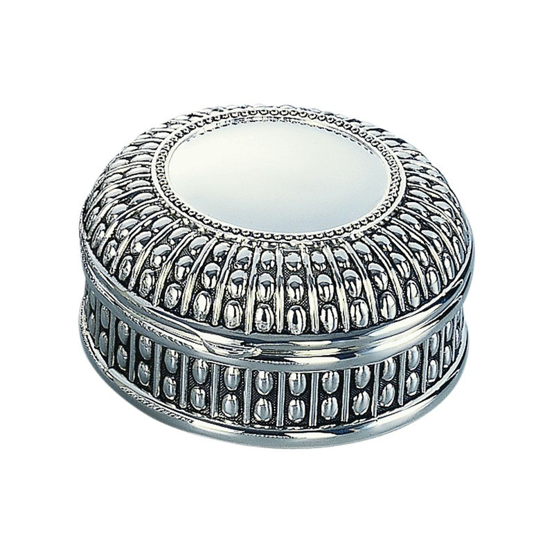 Boîte à bijoux ronde perlée antique