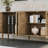 63" Wide Vintage Sideboard Cabinet with Adjustable Shelves and Roman Column Legs,Brown-788324890