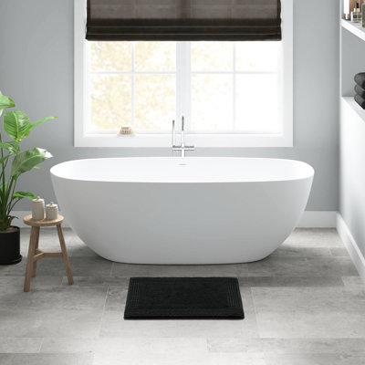 1 Pcs 17x24" 100% Cotton Reversible Black 3000 Gsm Bath Rug - Superior Plushness, Long Lasting, Easy To Clean, Medium Pile Luxurious Feel, Machine Washable,