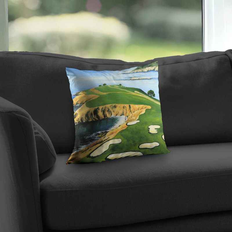 Pebble Beach Golf Links Green Scenic Poly Twill Throw - Decor