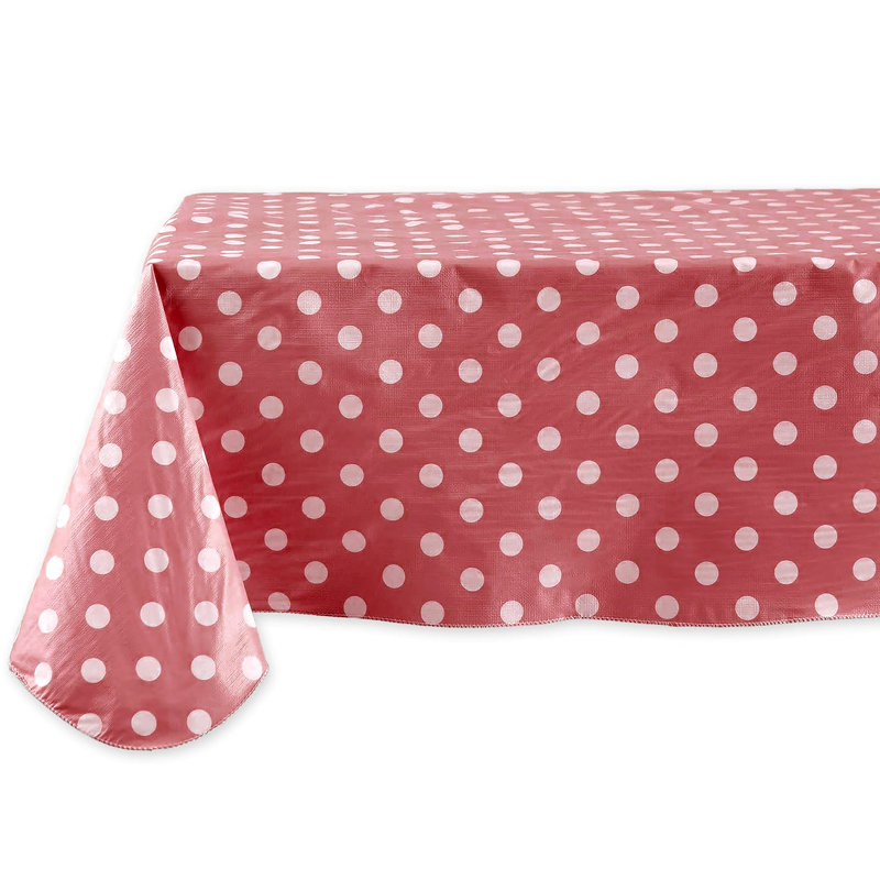 Julianie Rectangle Polka Dots Polyester Dining Linens, Red