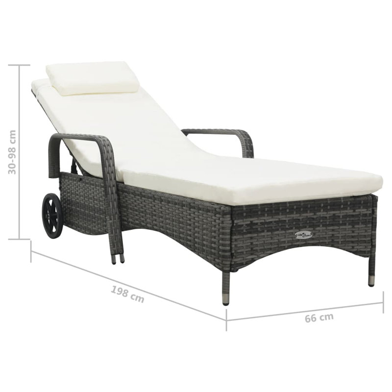Arla 198cm Long Reclining Single Chaise with Cushions