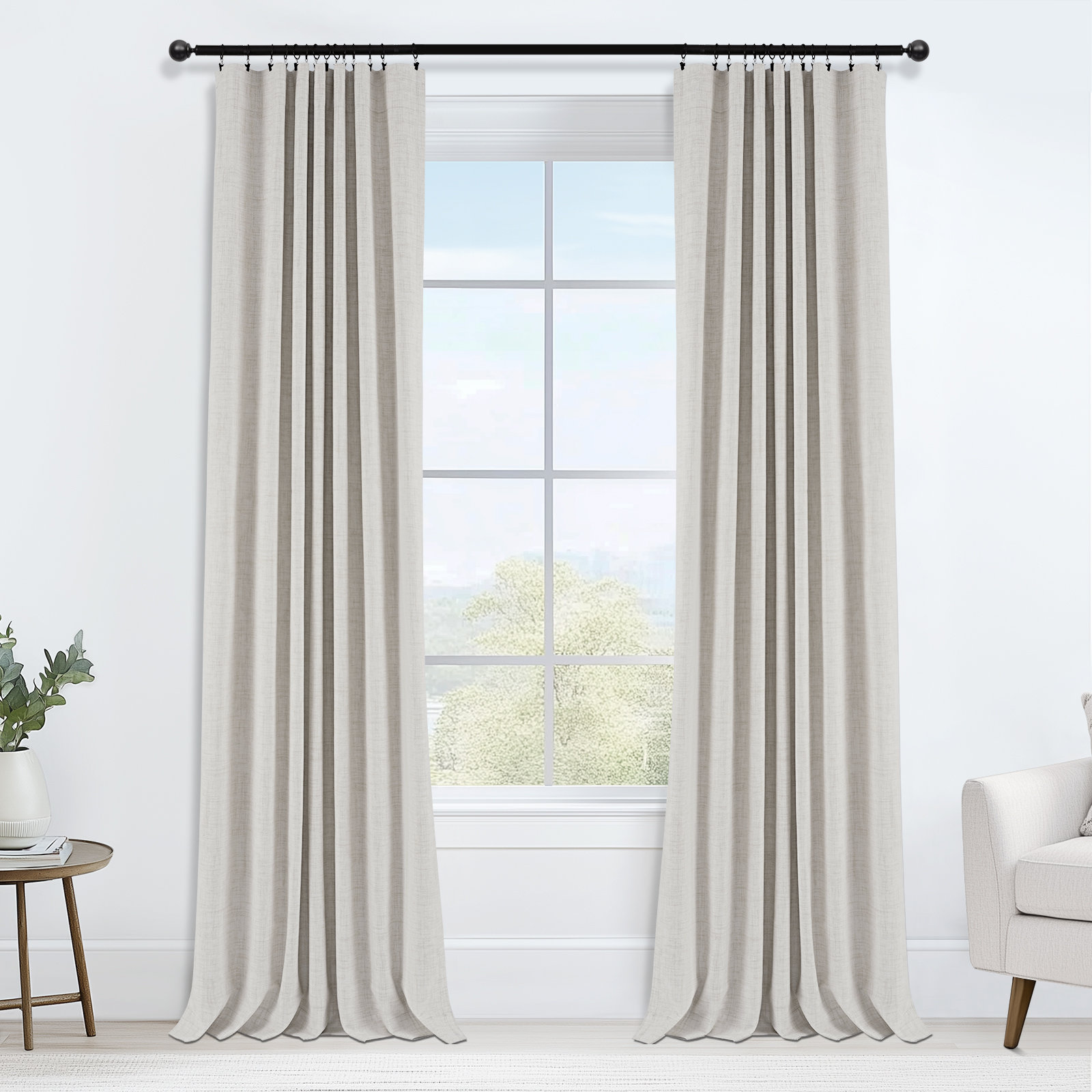 Blackout Linen Curtain,Curtains Panel,Curtains for Living Room and BedRoom,Rod high quality Pocket Hang,30 Colors,Window Treatments