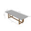 Table de salle à manger rectangulaire en bois massif gris ciment-114728216