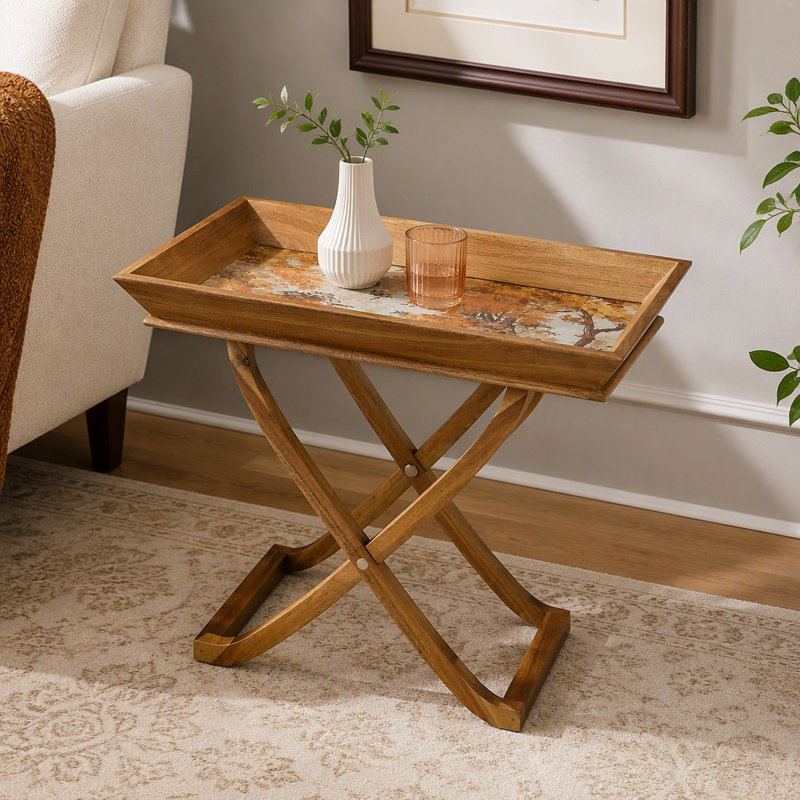 Table d'appoint pliante en acacia