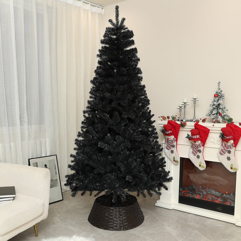 Arbre de Noël artificiel HOMcom 7,5 pi, Vert foncé, H 7,5 pi