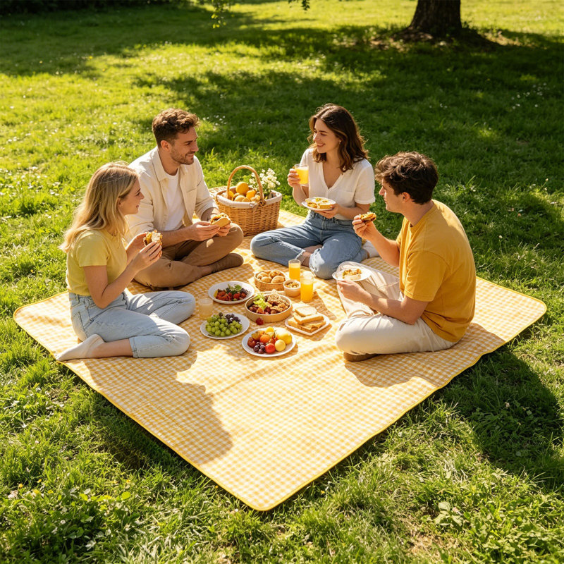 59 x 78 po Tapis de pique-nique extérieur portable surdimensionné imperméable et résistant à l'humidité Tapis de repas Tapis de plage Tente de pique-nique