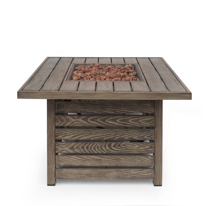 Square Iron Fire Pit-50,000 Btu Tank Inside