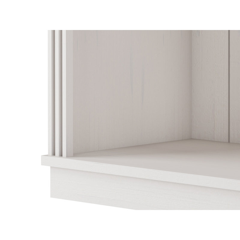 Demirhan Solid Wooden Library Bookcase H:223 W:222cm, White/Natural
