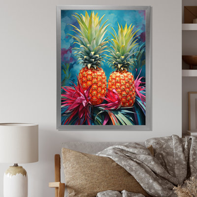 Oasis tropicale ananas sur toile