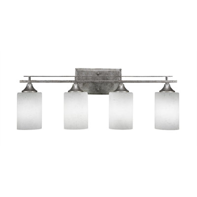 Uptowne 4 Light Bath Bar Shown With 4” White Muslin Glass