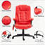 Chaise d'ordinateur inclinable chauffante avec 6 points de vibration, fauteuil de bureau de massage, accoudoirs et télécommande-1529790587