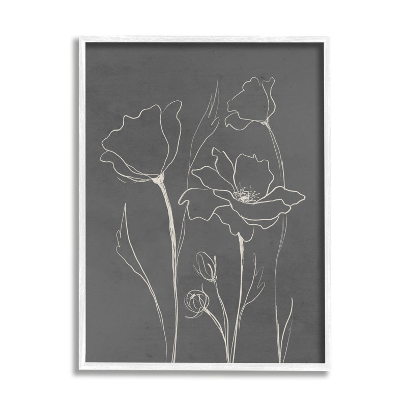 Floraison de boutons floraux décontractés, H 20 po x l 16 po x P 1,5 po, Giclée encadrée blanc bord de mer