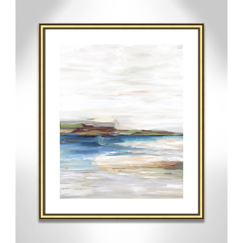 Terres éloignées II - reproduction de cadre photo, H 26,75 po x l 22,75 po x P 0,88 po, Papier encadré doré