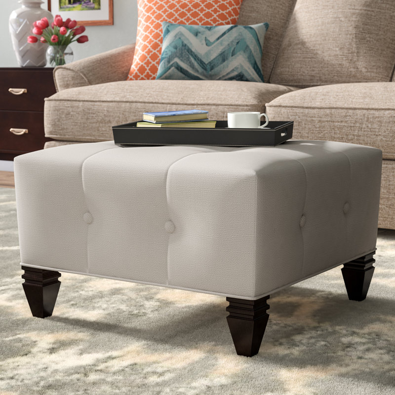Hobson Upholstered Ottoman, Mouse