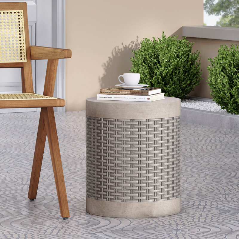 Table d'appoint d'extérieur ronde en béton