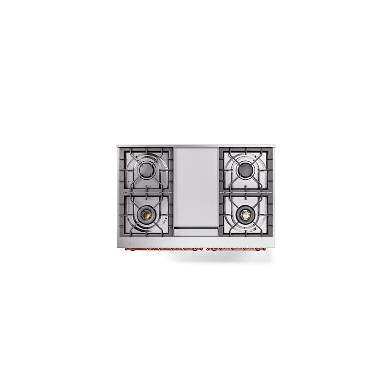 ILVE Nostalgie II 40 in Dual Fuel Range, Glossy Black/Chrome, Liquid Propane