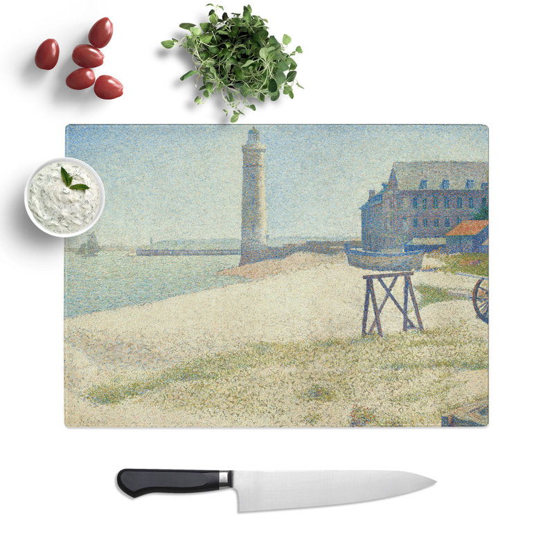 The Lighthouse at Honfleur by Georges Seurat Chopping Board, 28.5cm W x 39cm L