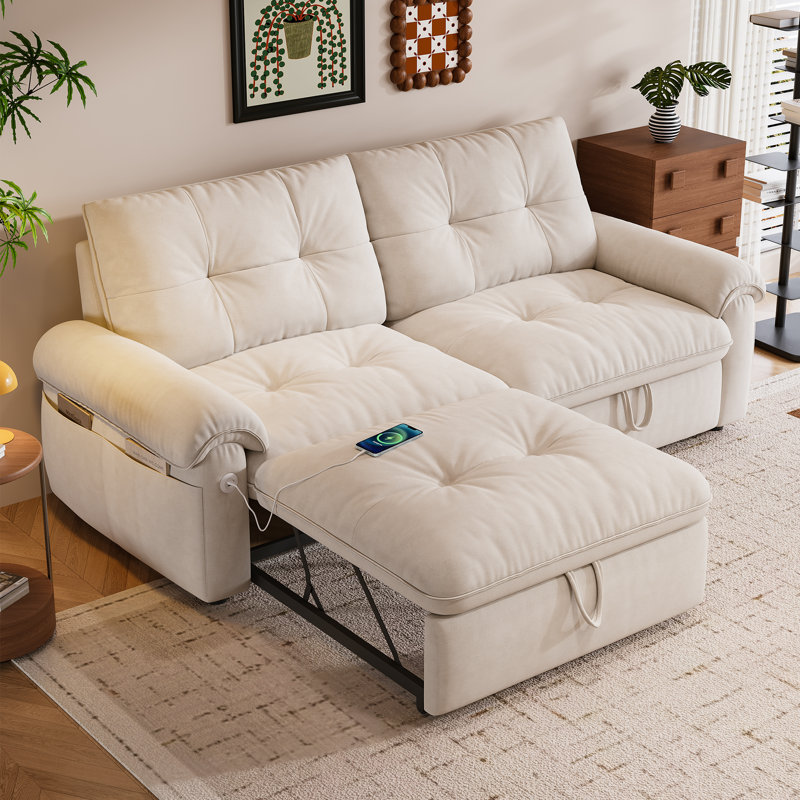 77-inch convertible sofa bed, Beige