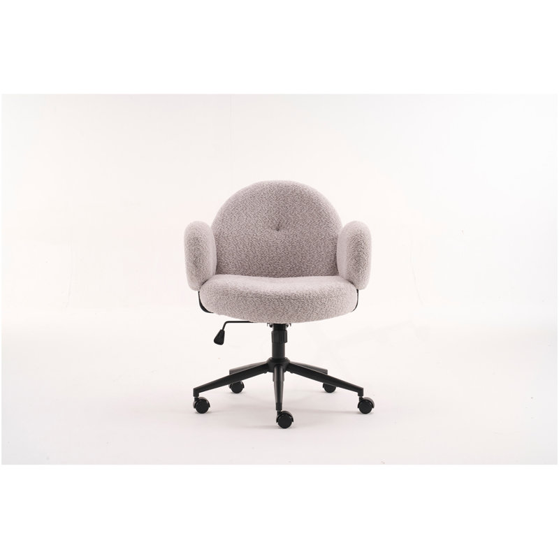Chaise de bureau en tissu avec dossier incurvé ergonomique Boucle, Gris