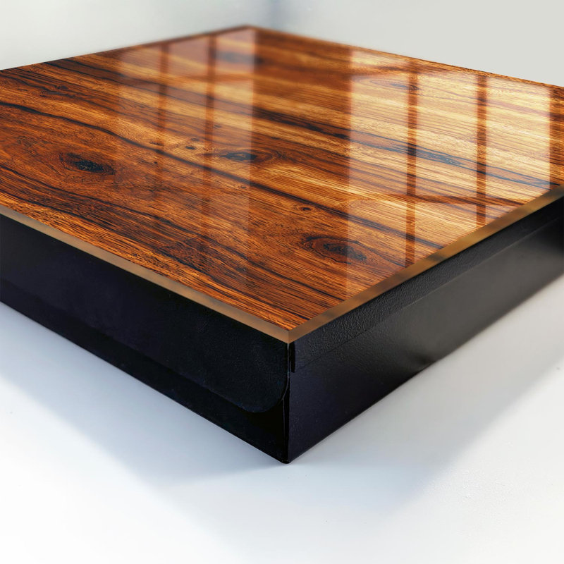Decorative key box for wall, Opens to the right, 30x30x5, White, Warm wood with a distinct grain, 