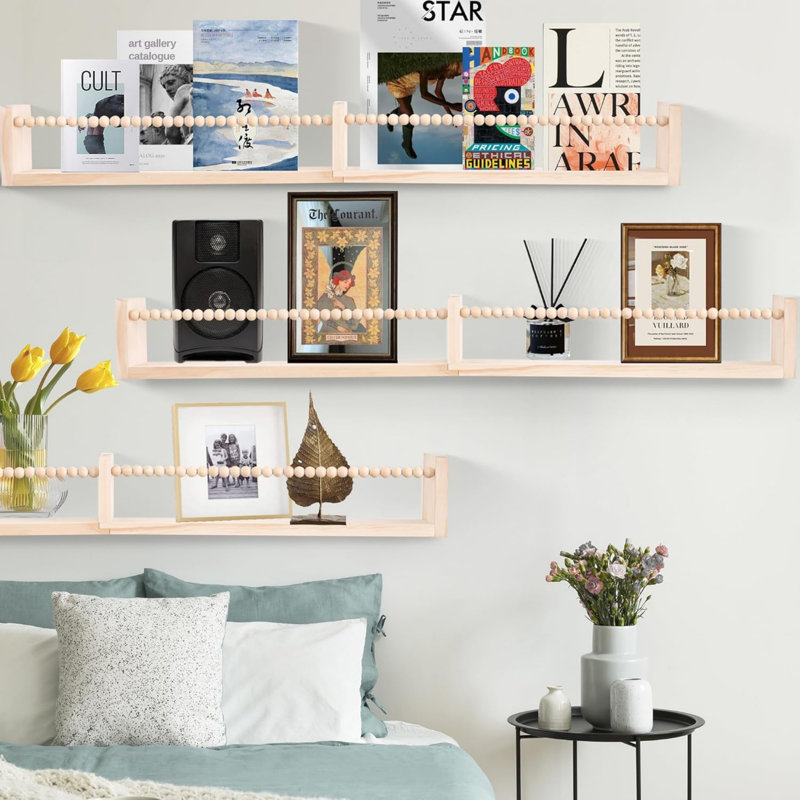 Wood Wall Organizer with Wall Baskets