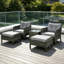 Ensemble d'extérieur compact en acier et rotin confortable pour l'extérieur