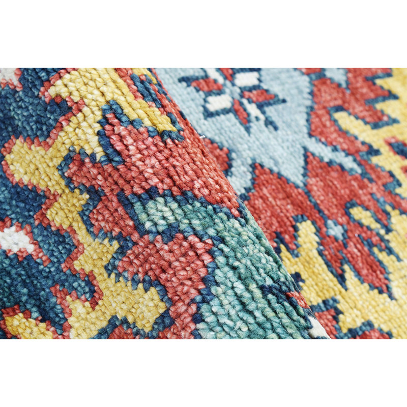 Tapis multicolore de haute qualité noué à la main, Rectangle incorrect 4 pi x 6 pi