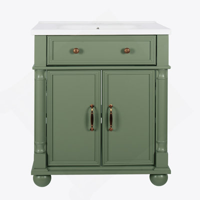 27.8-Inch Bathroom Storage Cabinet With Adjustable Shelves And Durable Moisture-Resistant Construction