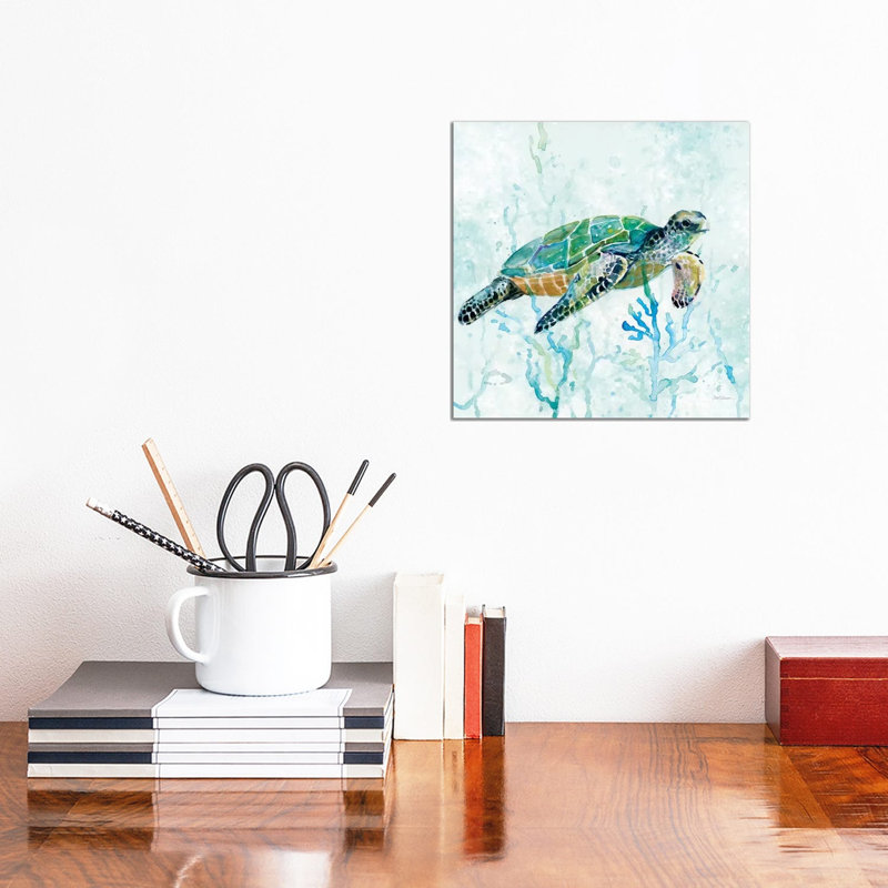 Sea Turtle Swim I by Carol Robinson - No Frame Print on Canvas, 93.98 cm H x 93.98 cm W x 1.91 cm D, No Frame