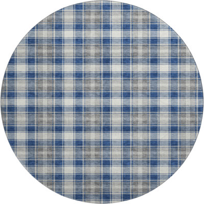 Premium Machine Washable Dockside AMF1817 Christmas Plaid Rug