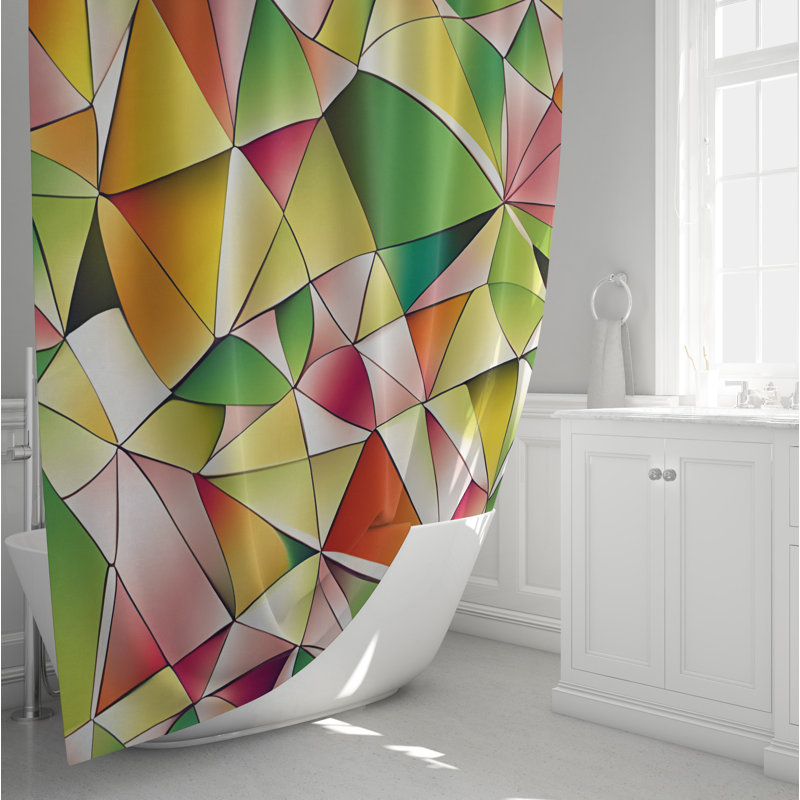 Rideau de douche à motif géométrique Cupar, H 72 po x l 70 po