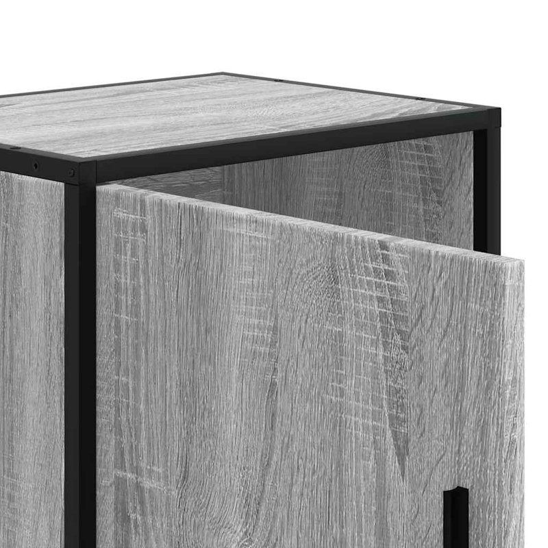 40cm W Metal Bedside Table, Grey Sonoma