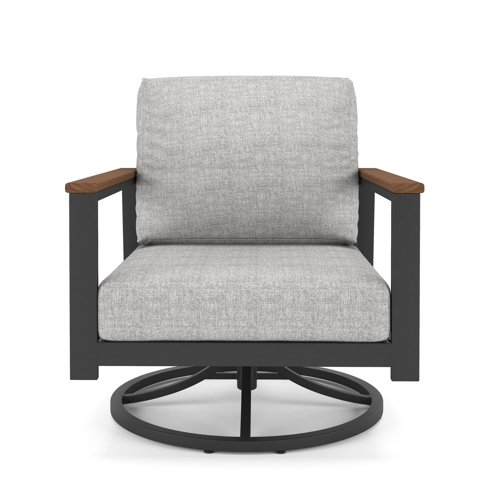 Townsend Outdoor Rocking Metal Chair with Sunbrella® Cushions, Sunbrella® Canvas Navy, Mahogany, Yes