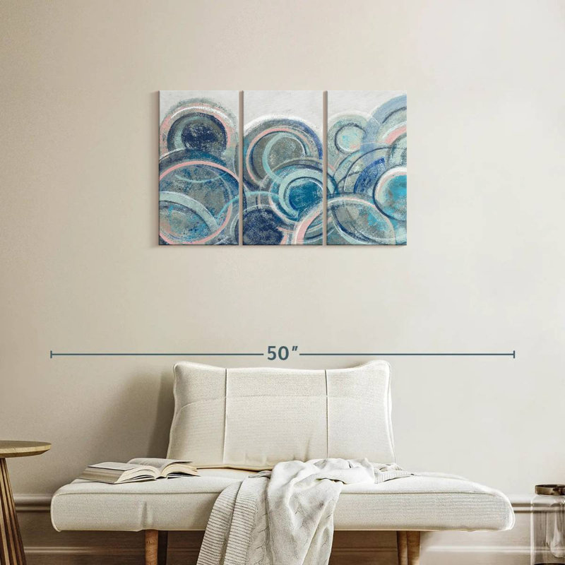 Avery Variation Blue Grey Pink, 20" H x 33" W