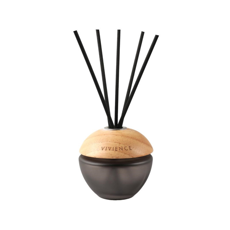 Diffuseur rond en roseau moderne, muguet, Bois / fumé