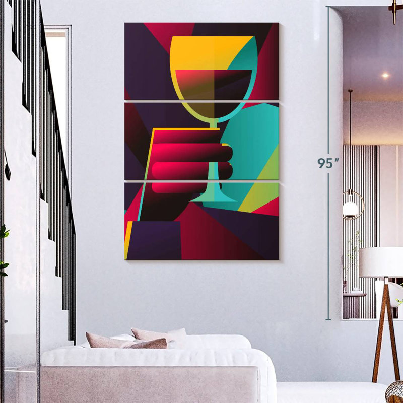 Yarlin Geometric Wine, 74" H x 48" W