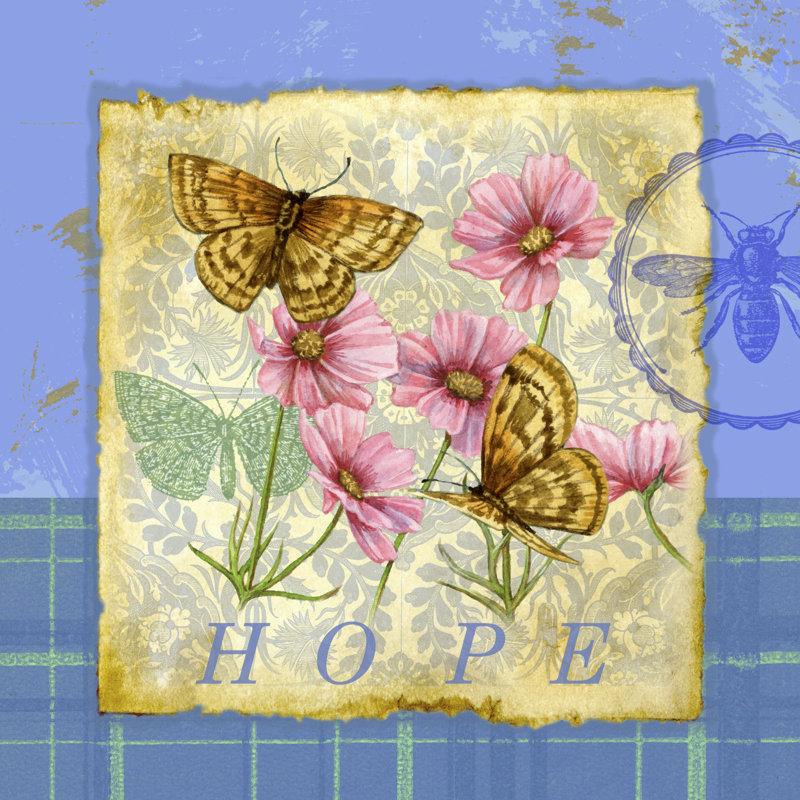 Papillon Plaid III - Wrapped Canvas Print, 30cm H x 30cm W x 3.8cm D