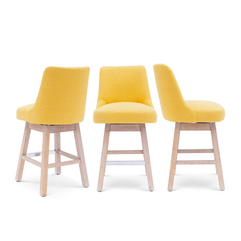 Tabouret de comptoir pivotant 26 po Breann, Jaune
