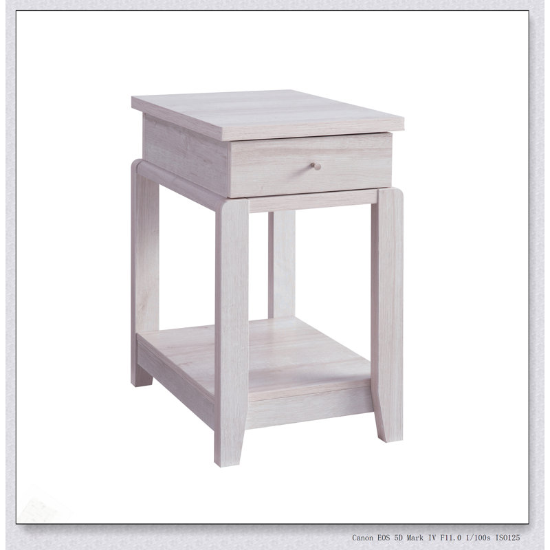 Table d'appoint avec un tiroir et une tablette inférieure, parfaite pour les petits espaces et le rangement