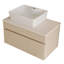 Meuble-lavabo flottant 31,5 pouces avec lavabo vasque en céramique, plateau en bois multi-couches, armoire à charnière silencieuse pour l'organisation des tiroirs de rangement
