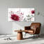 Tableau sur toile aquarelle avec fleurs rouges et feuilles vertes-1539163217