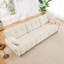 Ensemble de canapé 3 places avec 2 repose-pieds et coussins, avec structure en bois massif et housse en chenille texturée pour plus de confort et de style-858189267