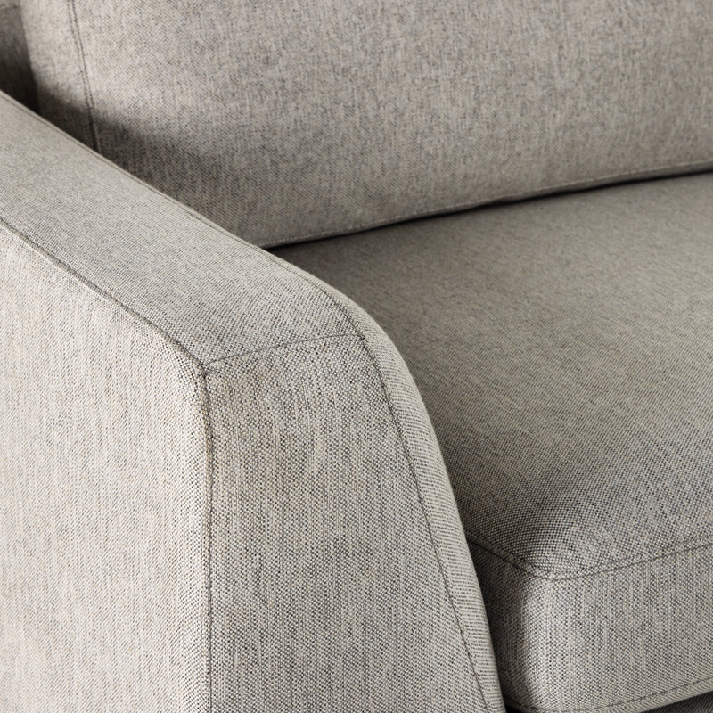 Colt 161" Wide Genuine Leather Left Hand Facing Sofa & Chaise, Right Hand Facing, Aldred Silver Polyester Blend