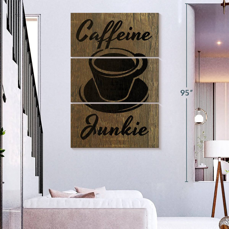 Yarlin Caffeine Junkie Typography, 74" H x 48" W