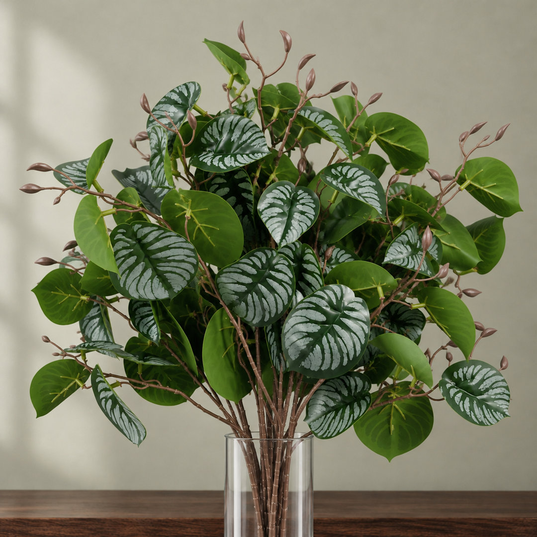 Leaf Zebra Foliage Artificial Spray Stem - 70cm - Purple - Image 6
