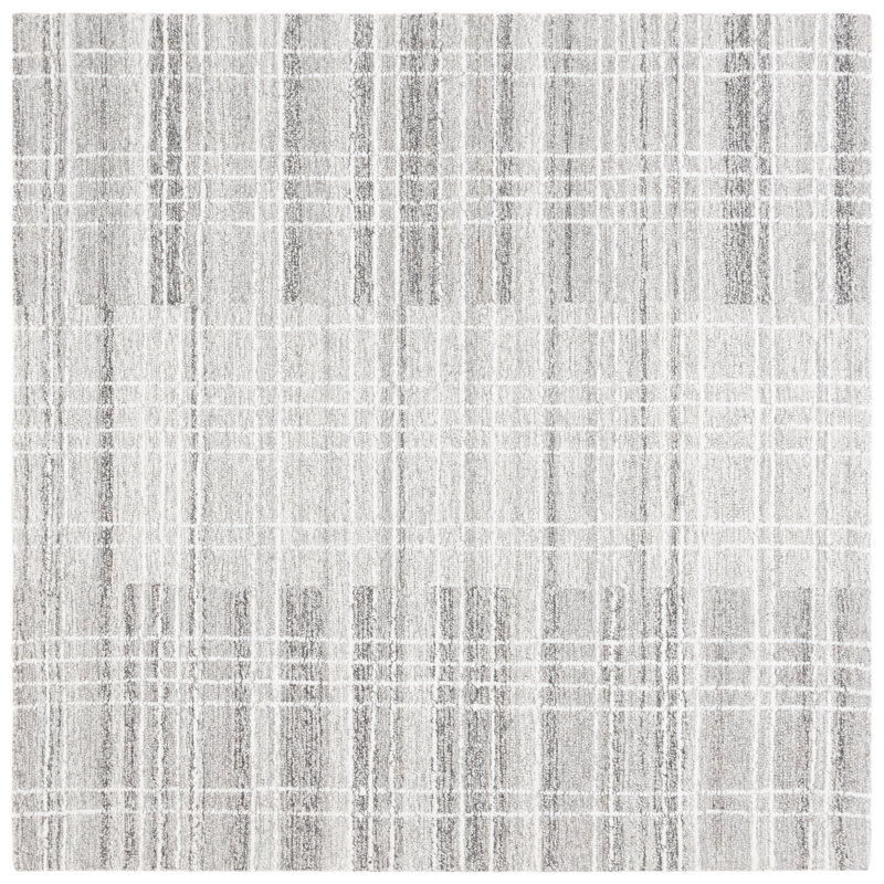 Fionnbharr Hand Tufted Performance Plaid Rug, Square 6'