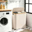 Panier à linge 3 compartiments de 160 L avec couvercle et sac de rangement amovible-105336615-105336614